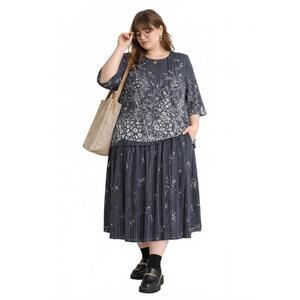 Vintage Anthony Richard’s 2 Piece Skirt Set Floral Pleated Midi 20W Cottagecore